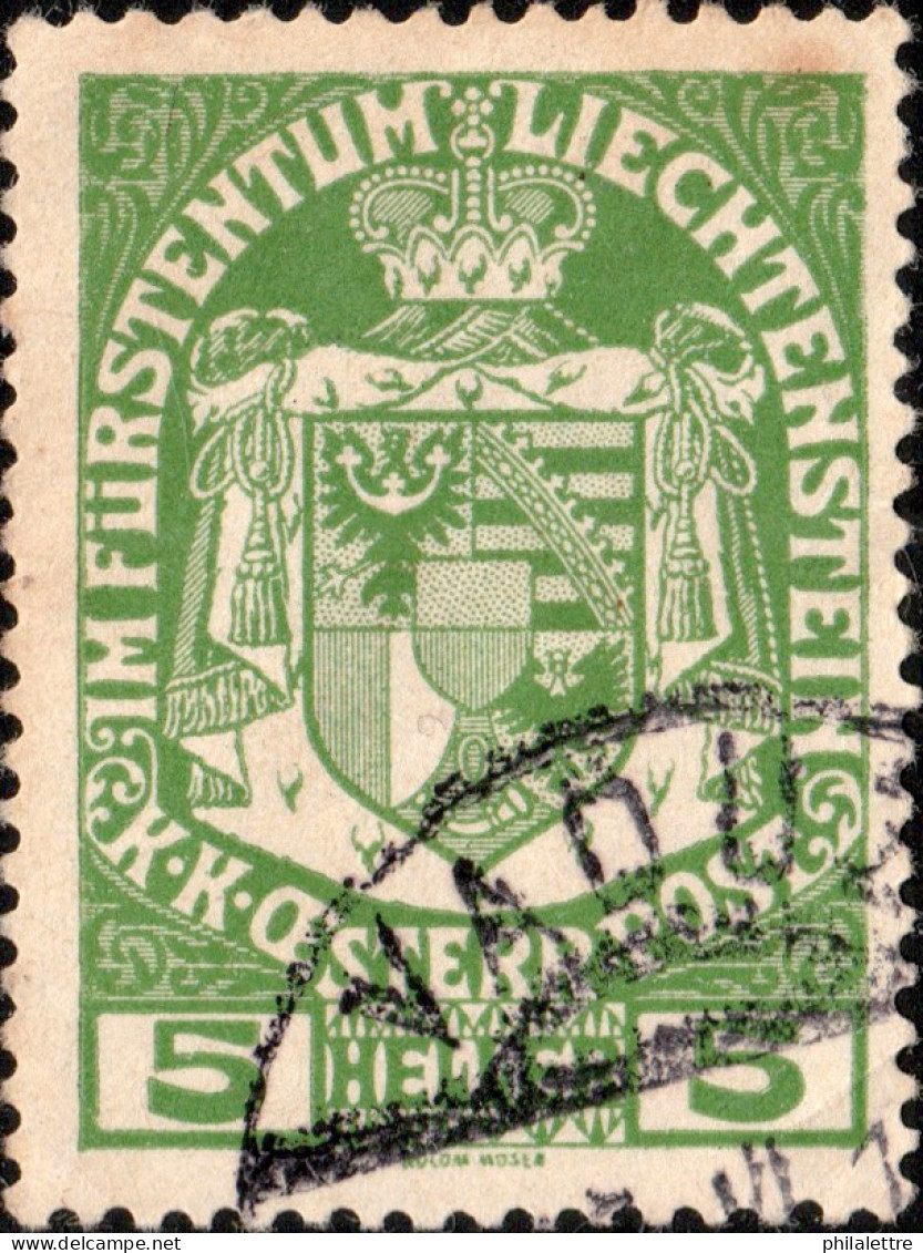 LIECHTENSTEIN - 1917 - Mi.5 - 5h Yellowish Green - VF Used (VADUZ Cds) - Used Stamps