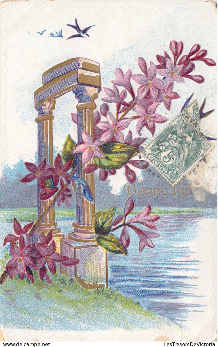 FETES - Bonne Fête - Fleurs - Lac - Carte Postale Ancienne - Autres & Non Classés