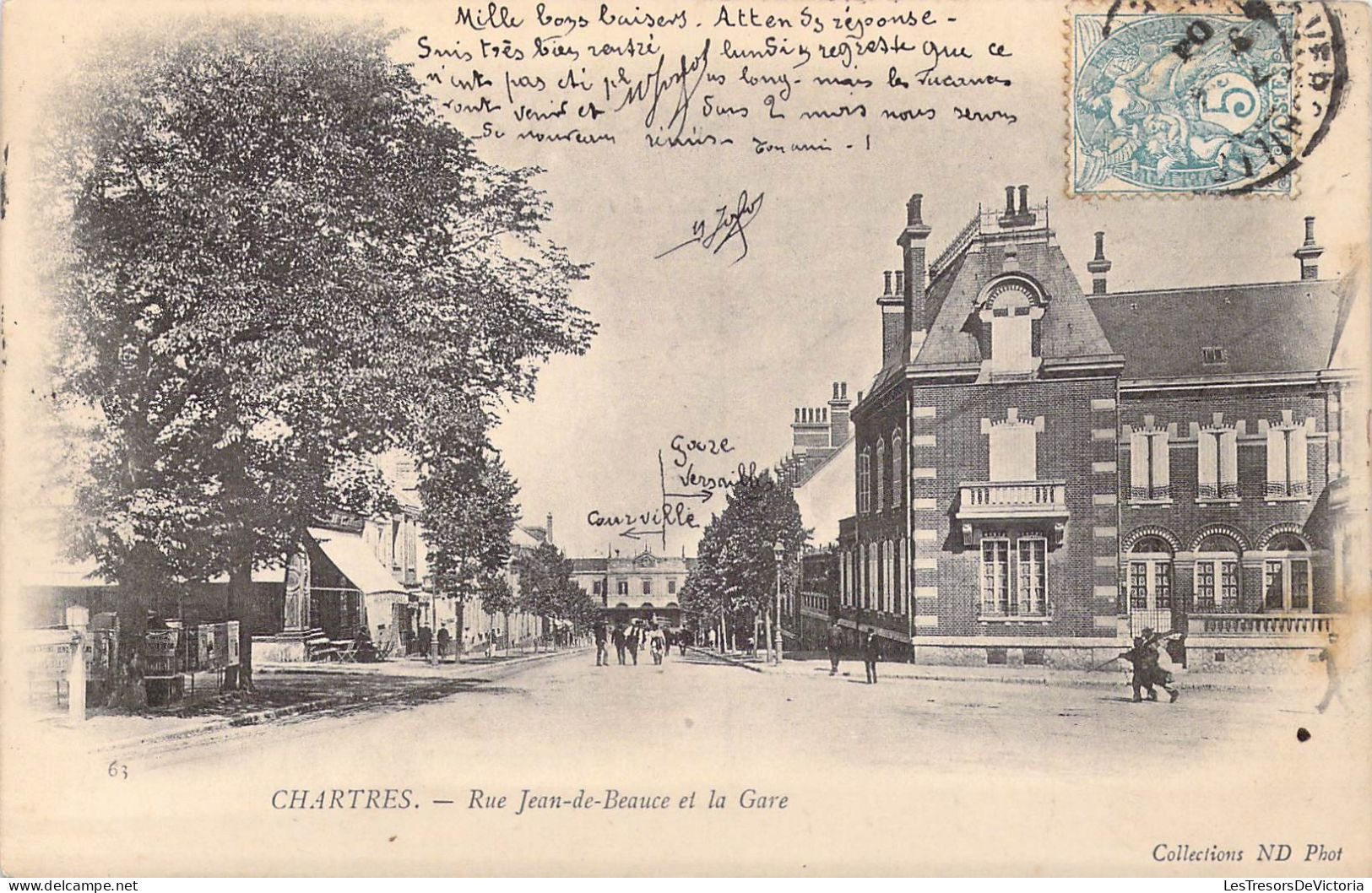 FRANCE - 28 - Chartres - Rue Jean-de-Beauce Et La Gare - Carte Postale Ancienne - Chartres