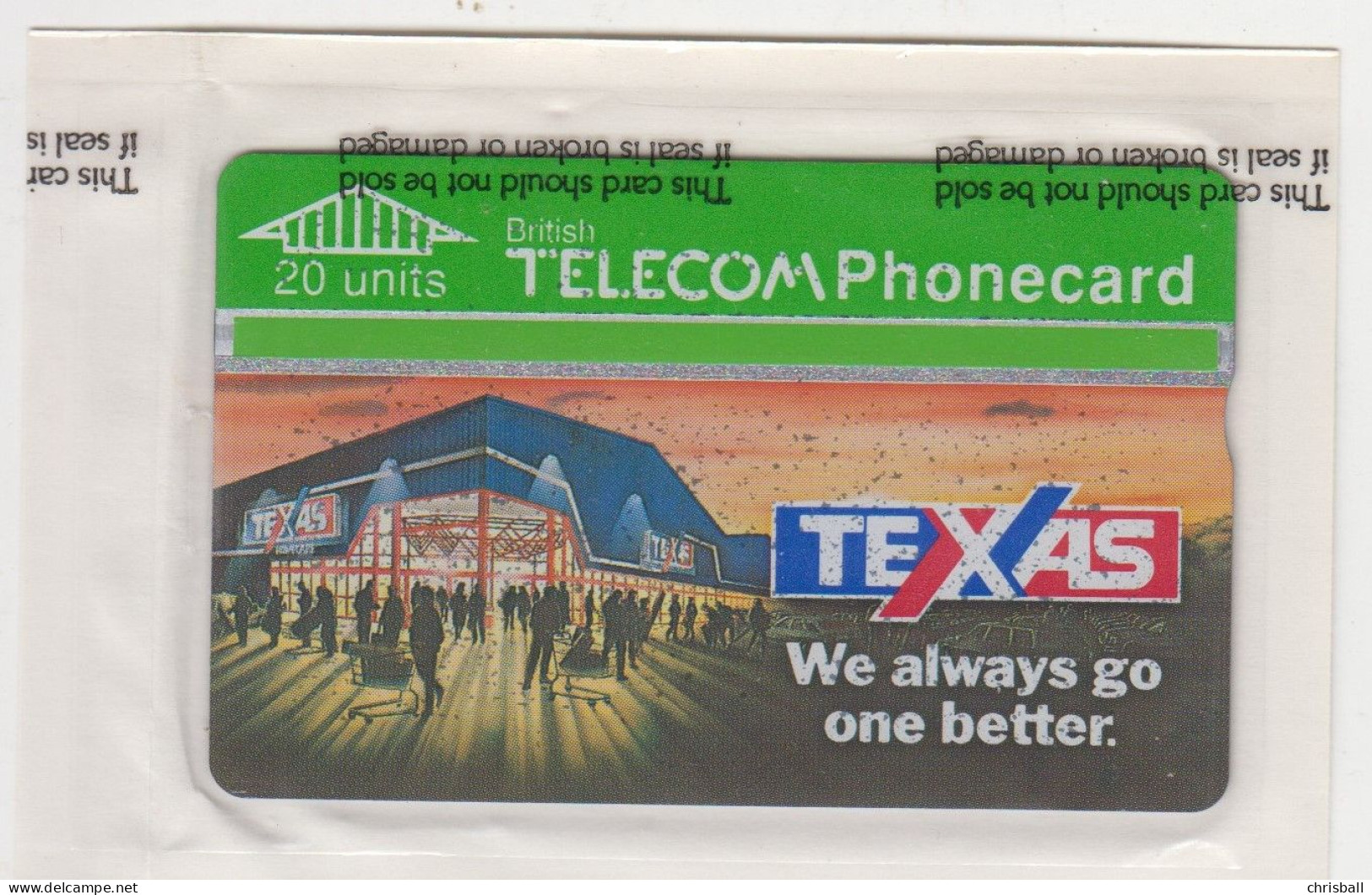 BT Texas 20unit Phonecard - Mint Wrapped - BT Edición Conmemorativa