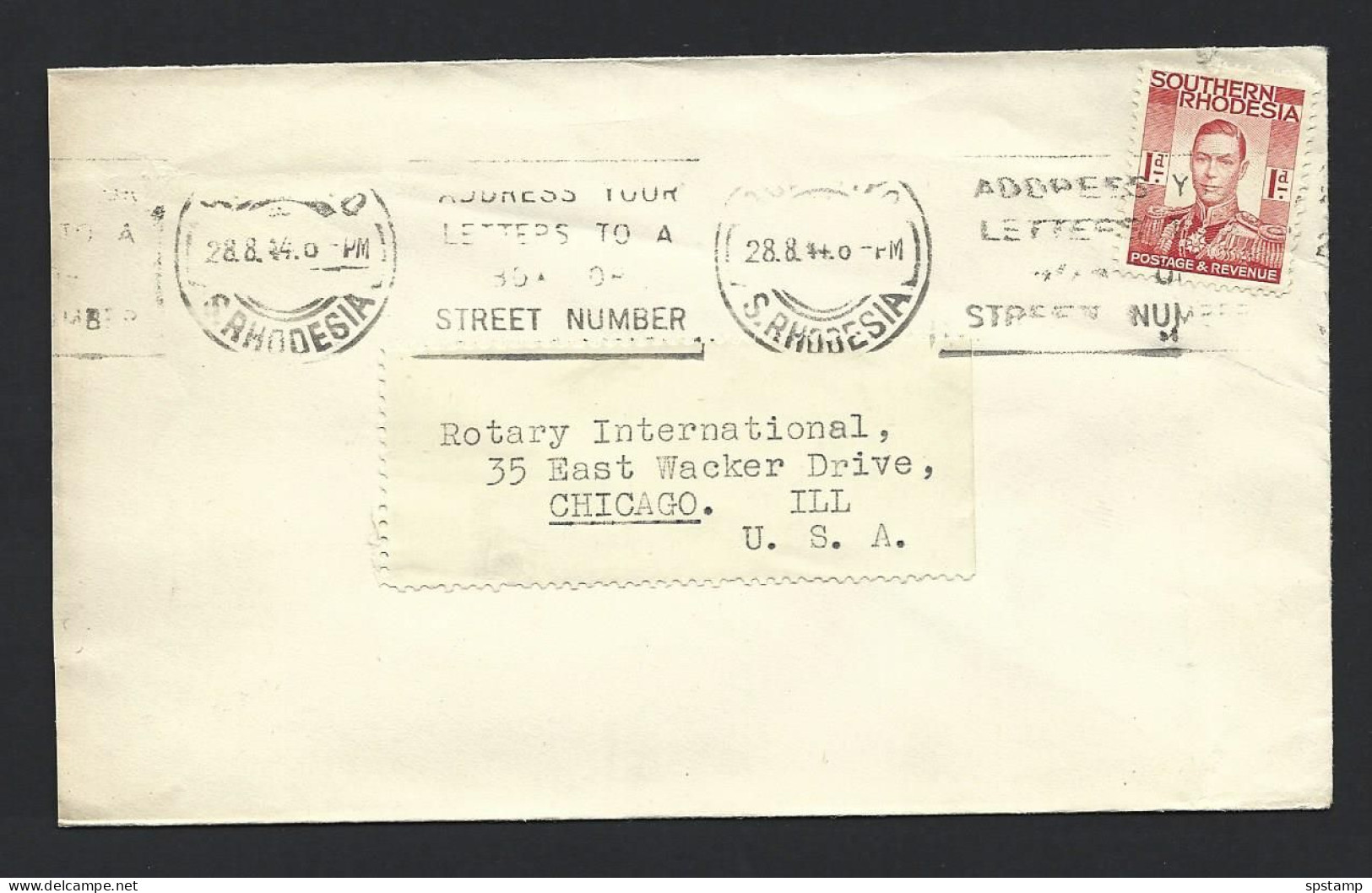 Rhodesia 1944 August 28th Cover Bulawayo To Chicago USA - Southern Rhodesia (...-1964)