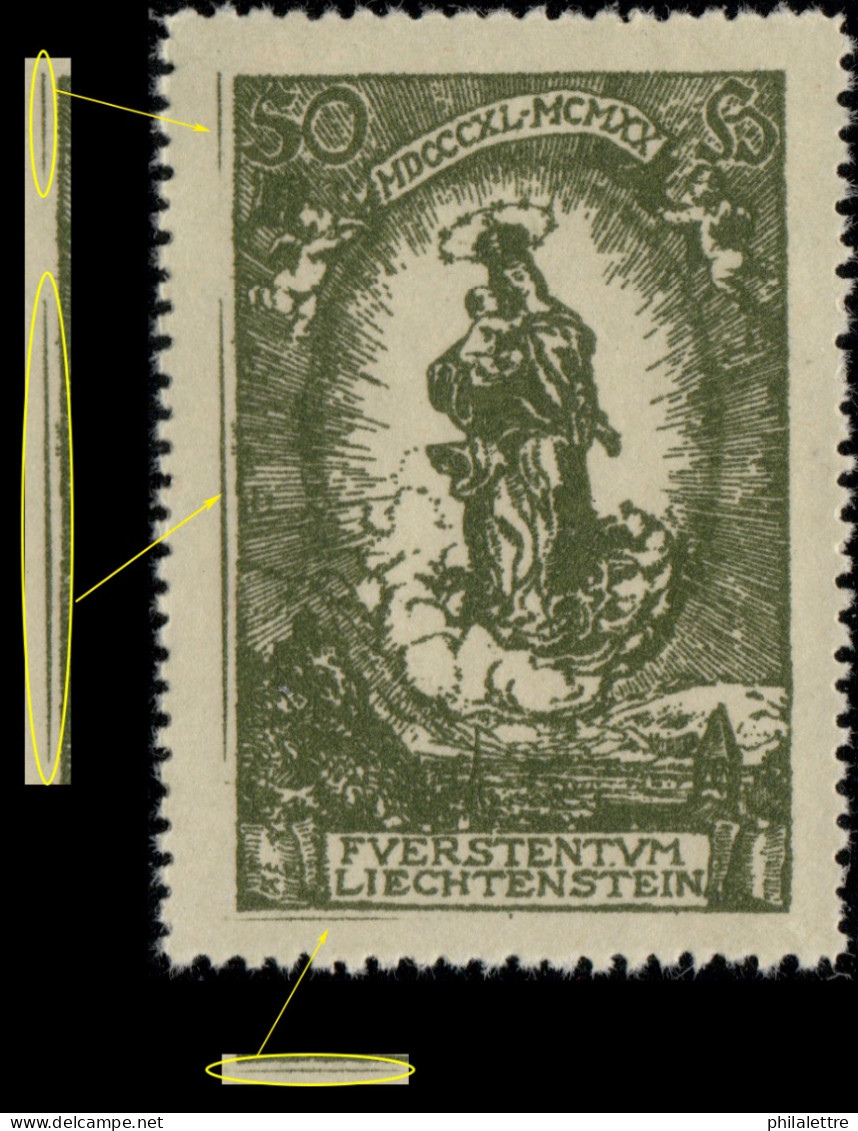 LIECHTENSTEIN - 1920 Mi.40 With Extra Lines In Left & Bottom Margins - Mint** - Nuovi