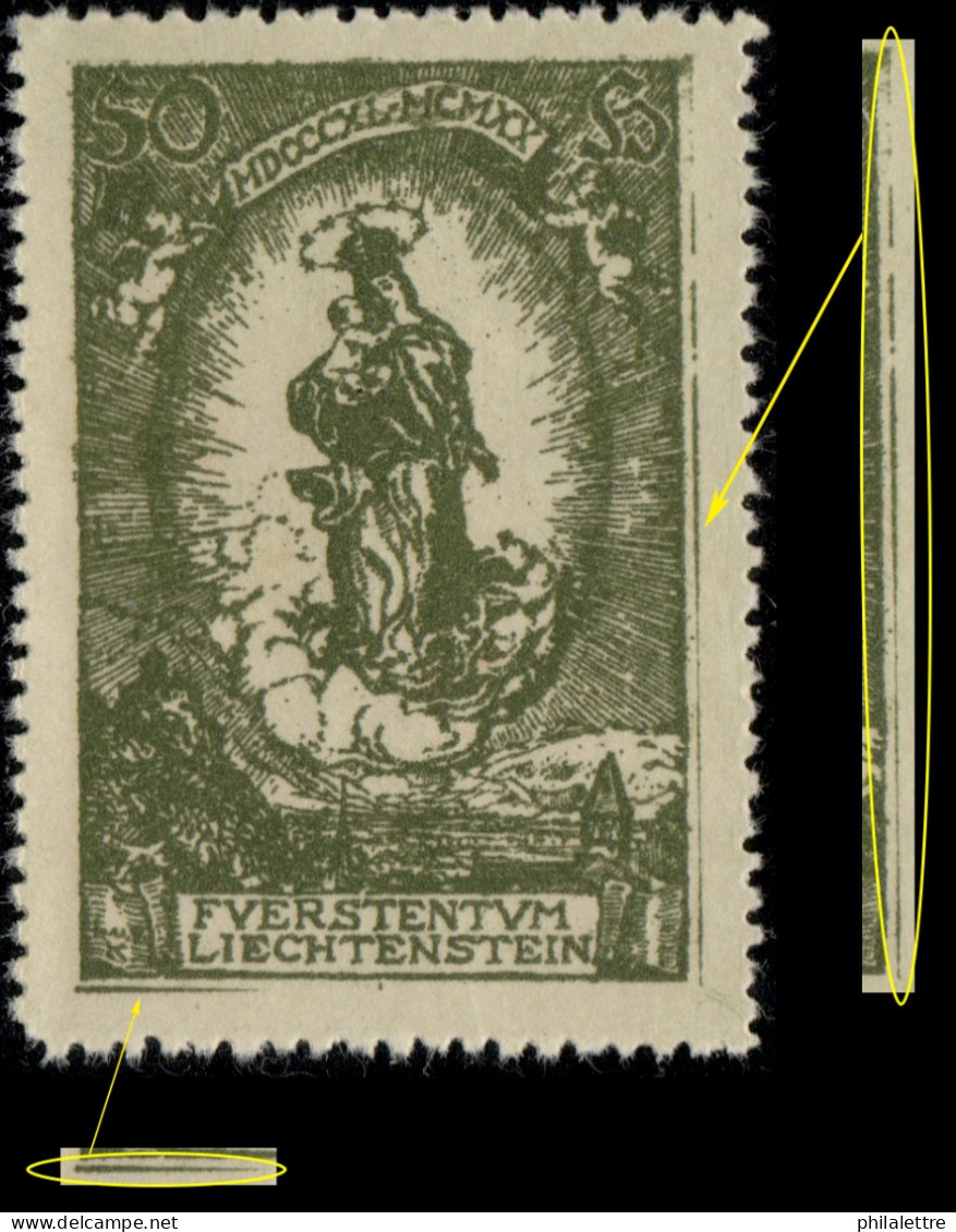 LIECHTENSTEIN - 1920 Mi.40 With Extra Lines In Right & Bottom Margins - Mint* - Ungebraucht