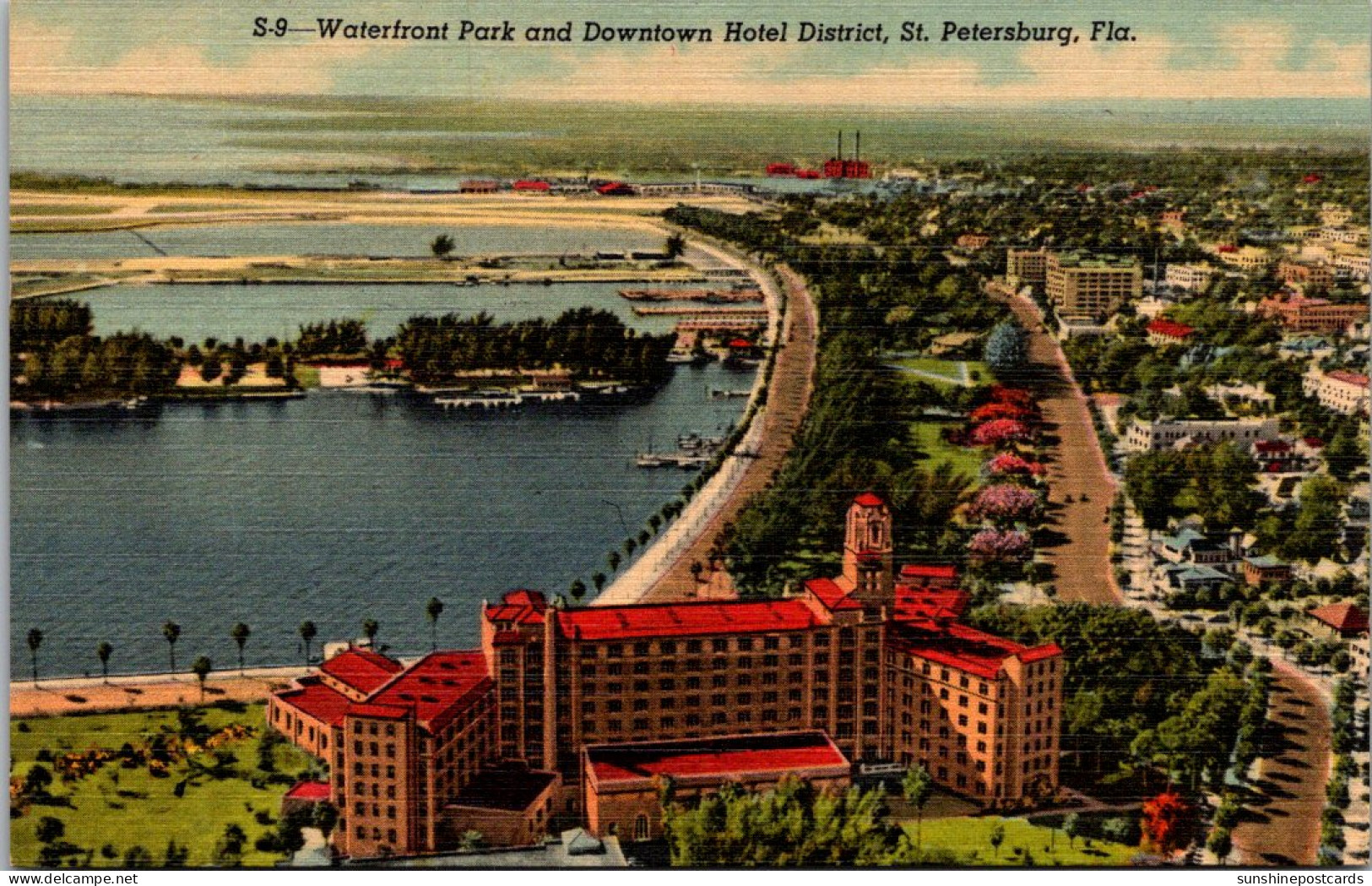 Florida St Petersburg Waterfront Park And Downtown Hotel District Curteich - St Petersburg