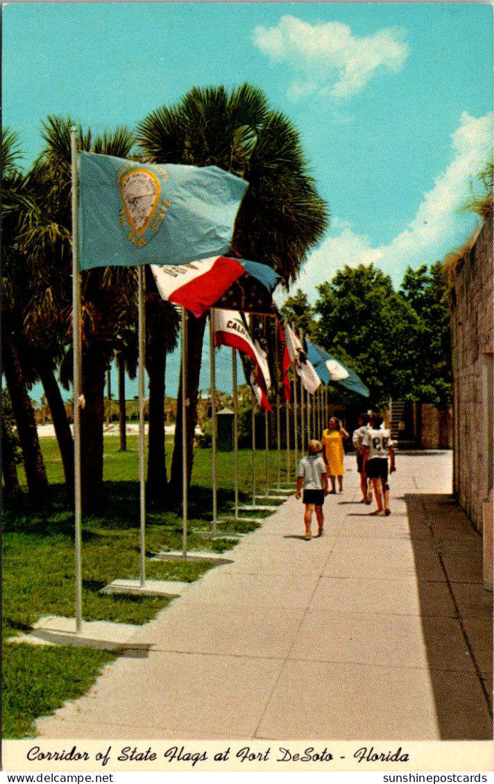 Florida St Petersburg Corridor Of State Flags At Fort DeSoto  - St Petersburg