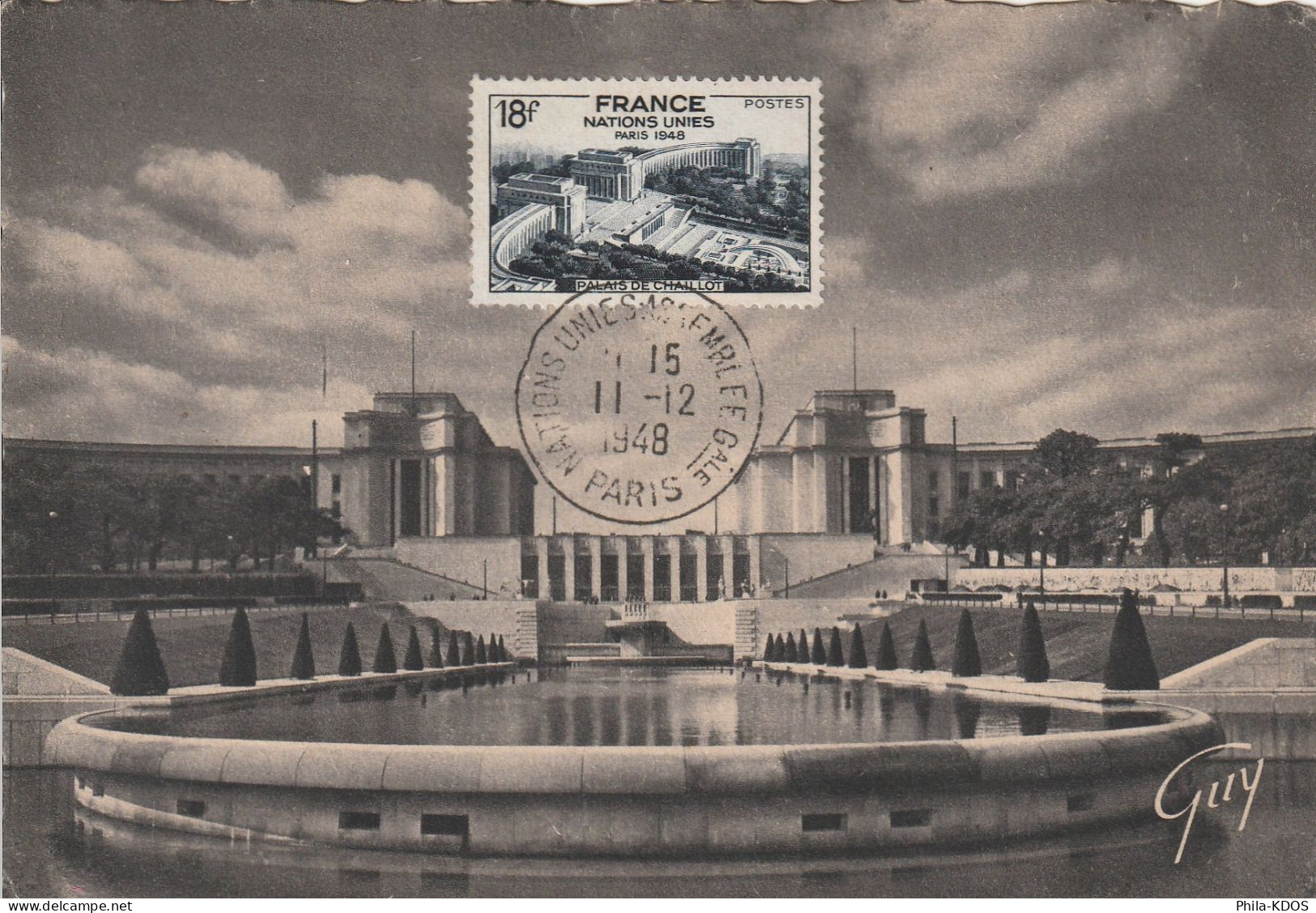 1948 " PALAIS DE CHAILLOL " Sur Carte Maximum. N° YT 819. Parfait état. CM A SAISIR ! - 1940-1949