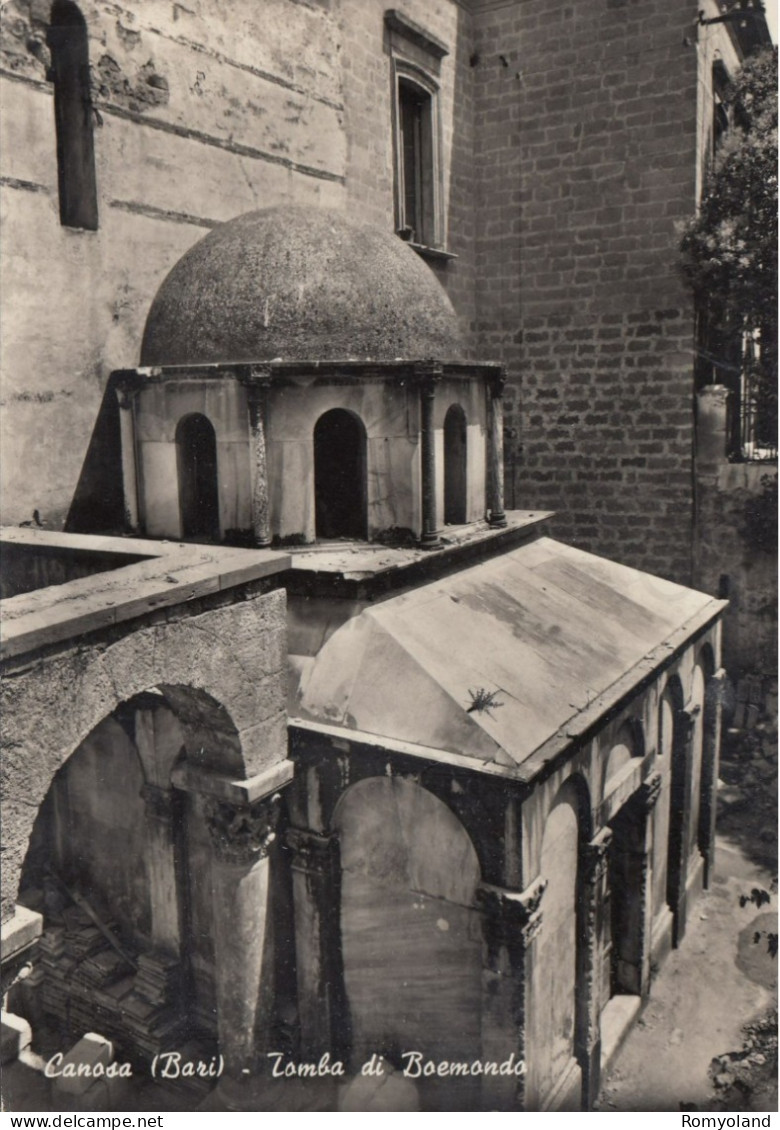 CARTOLINA  CANOSA,BARLETTA,PUGLIA-TOMBA DI BOEMONDO-MEMORIA,CULTURA,RELIGIONE,IMPERO ROMANO,BELLA ITALIA,VIAGGIATA 1962 - Barletta