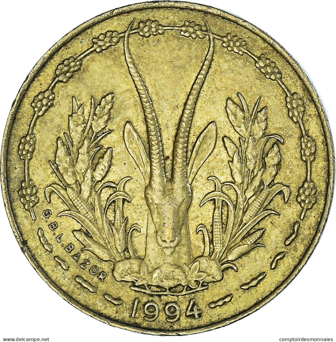 Monnaie, Communauté économique Des États De L'Afrique De L'Ouest, 5 Francs - Elfenbeinküste