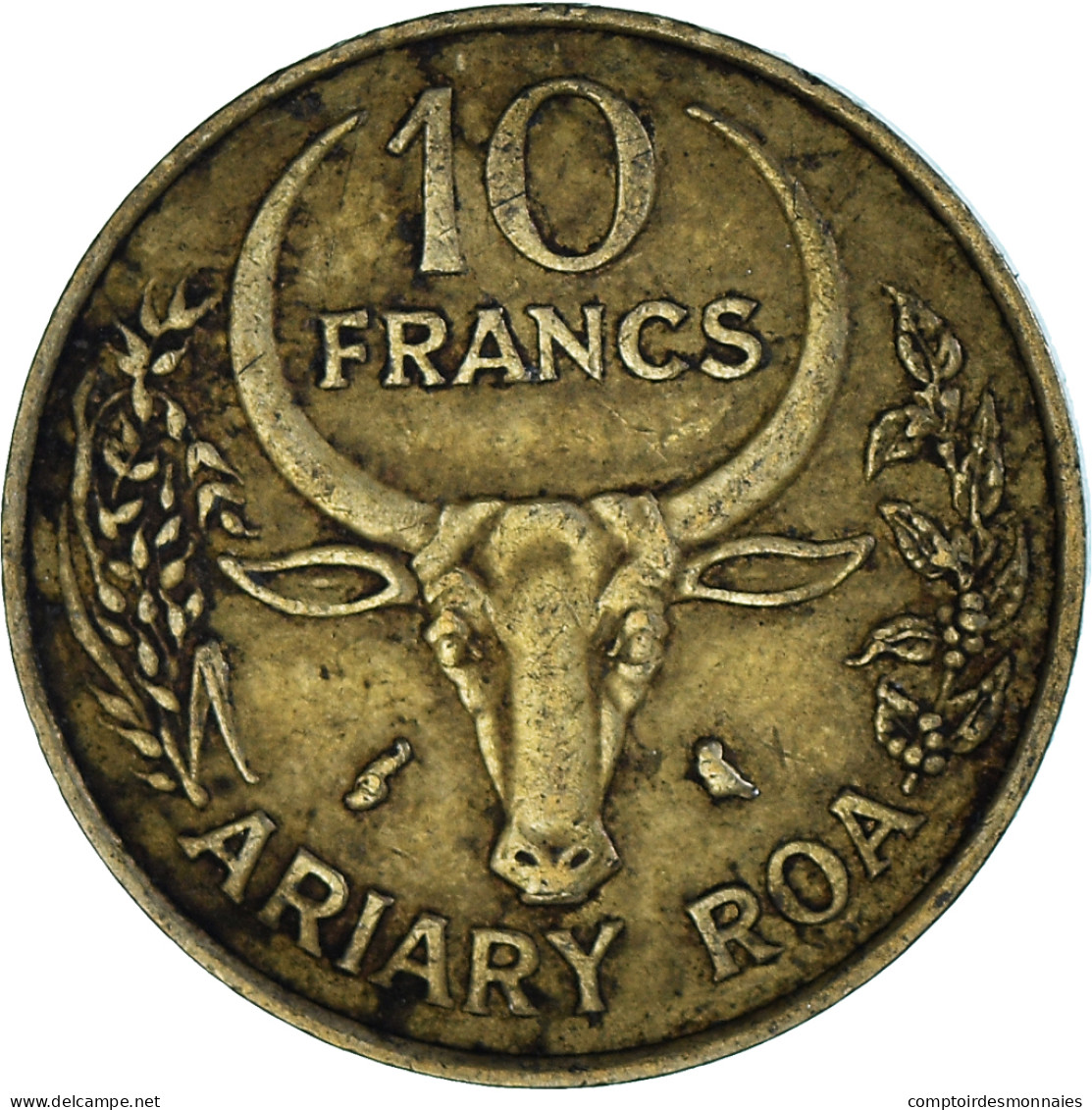 Monnaie, Madagascar, 10 Francs, 2 Ariary, 1989 - Madagaskar