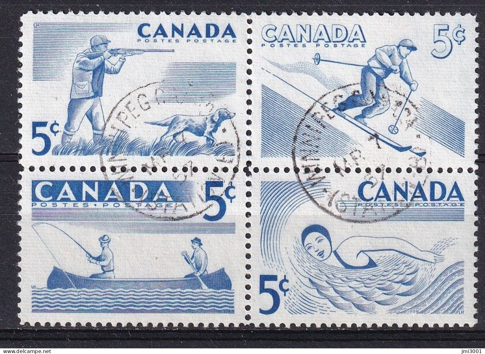 Canada 1957   YT292/95  ° - Oblitérés