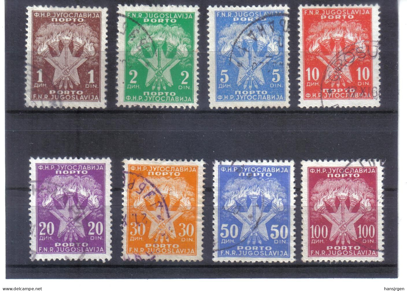 OPK231 JUGOSLAWIEN PORTO 1951/52 MICHL NR. 100/07 Used / Gestempelt SIEHE ABBILDUNG - Timbres-taxe