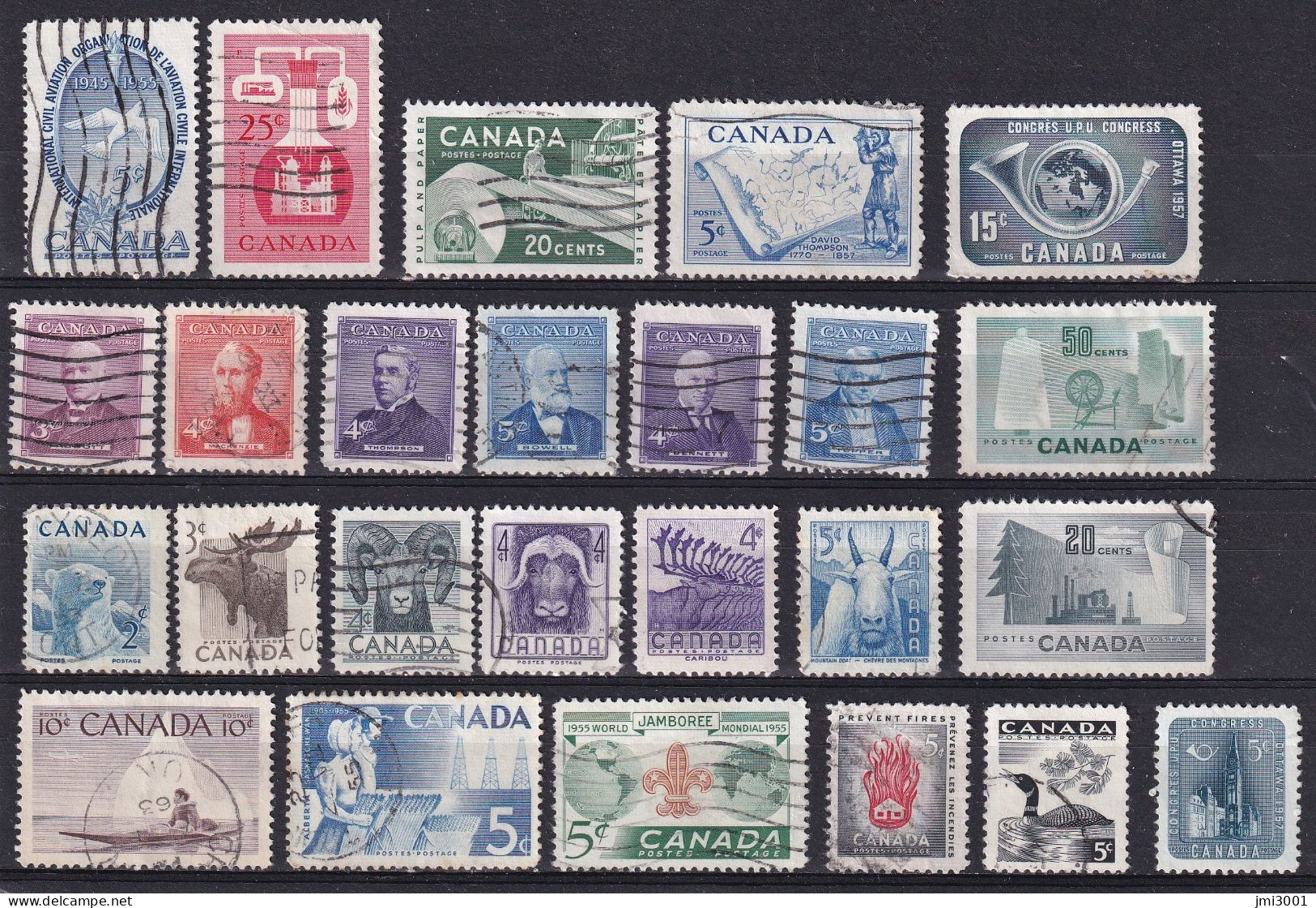 Canada 1952-1959  Lot  °    2 Scans - Oblitérés