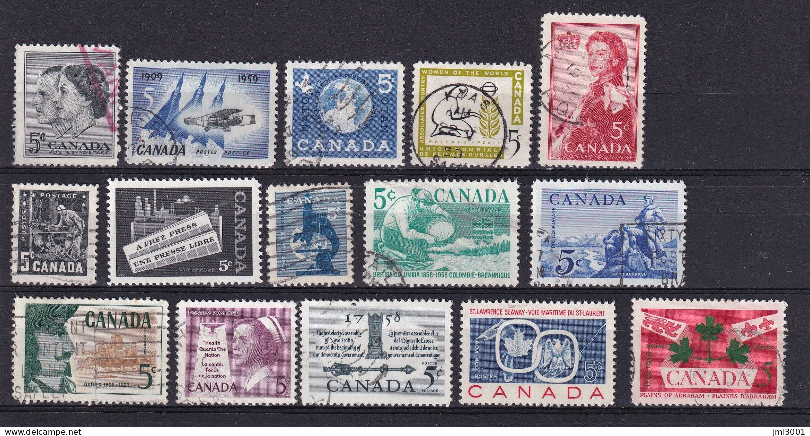 Canada 1952-1959  Lot  °    2 Scans - Gebraucht
