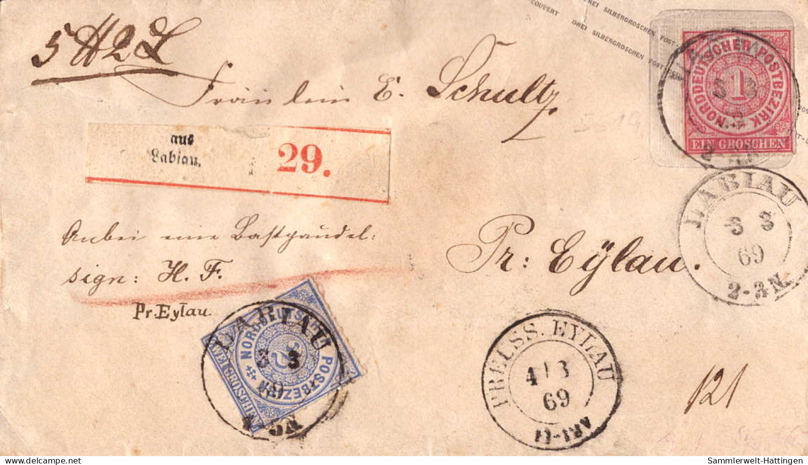 601907 | Ostpreussen, Ganzsache Mit Zusatzfrankatur, Dekorativer Paketbegleitbrief, Polessk | Labiau, Preußisch Eylau - Postal  Stationery