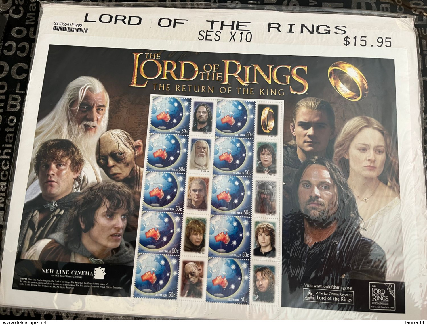 6-8-2023 (stamp) Australia Mini-sheet - The Lord Of The Ring - Sheet Of 10 X 50 Cent Stamps - 24 Cm  X 20 Cm (LARGE) - Blokken & Velletjes