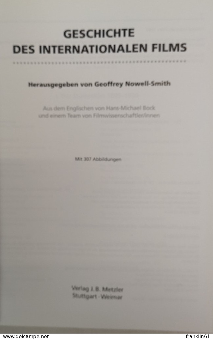 Geschichte Des Internationalen Films. - Théâtre & Danse