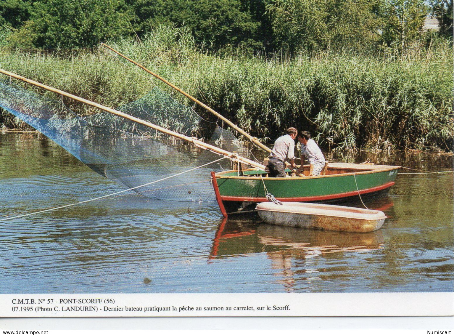 Pont-Scorf Animée Pêche Au Saumon Au Carrelet Photo C. Landurin - Pont Scorff