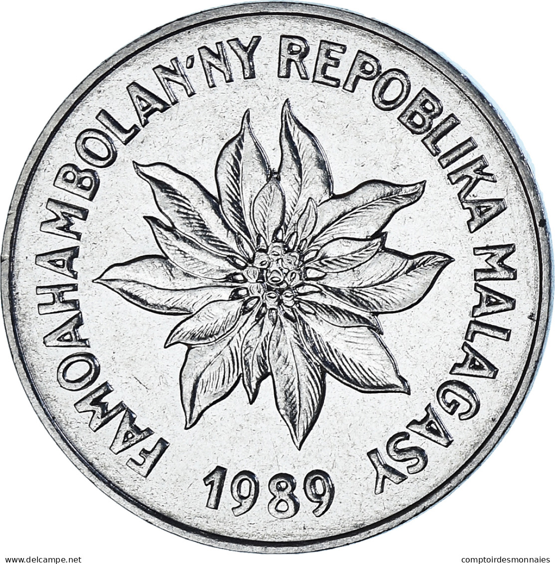 Monnaie, Madagascar, 5 Francs, Ariary, 1989 - Madagascar