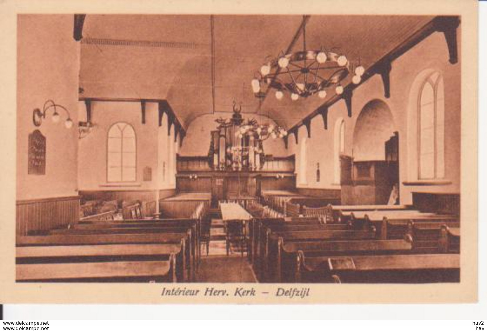Delfzijl Hervormde Kerk Interieur 1933  RY12016 - Delfzijl