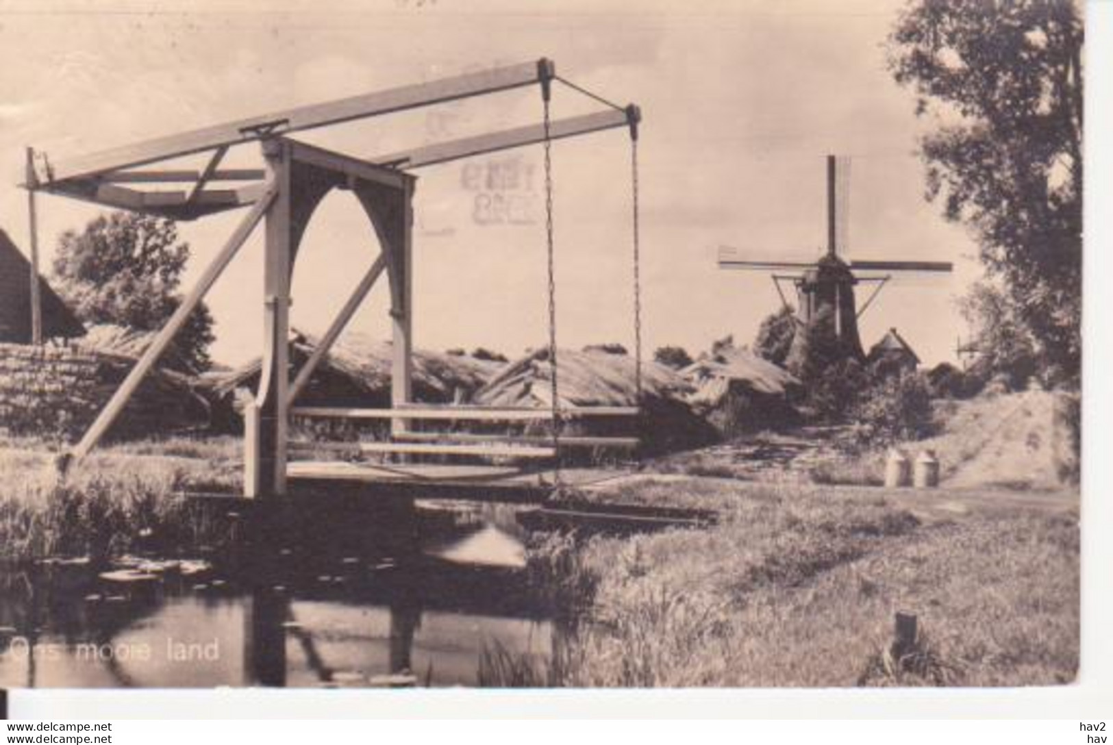 Naardermeer Brug, Molen 1948 RY15526 - Naarden