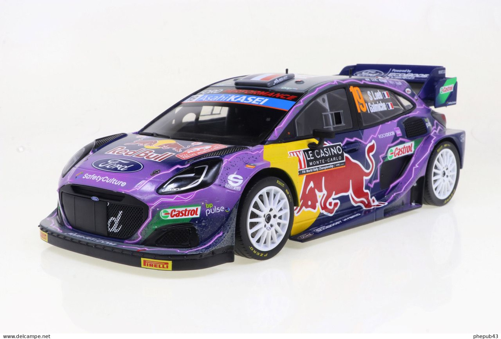 Ford Puma Rally1 - Red Bull - Sébastien Loeb/Isabelle Galmiche - 1st Rallye Monte-Carlo 2022 #19 - Ixo (1:18) - Ixo