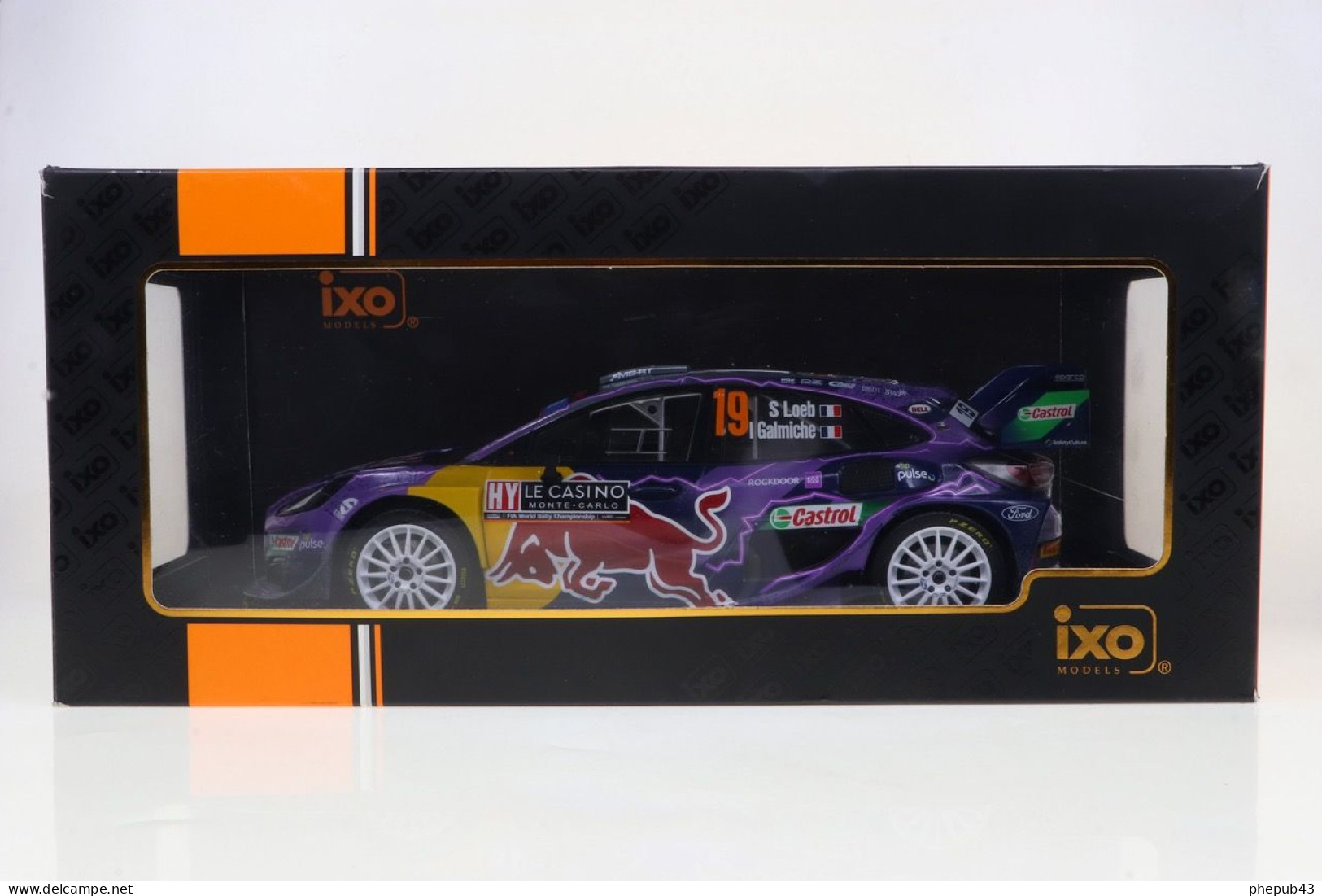 Ford Puma Rally1 - Red Bull - Sébastien Loeb/Isabelle Galmiche - 1st Rallye Monte-Carlo 2022 #19 - Ixo (1:18) - Ixo