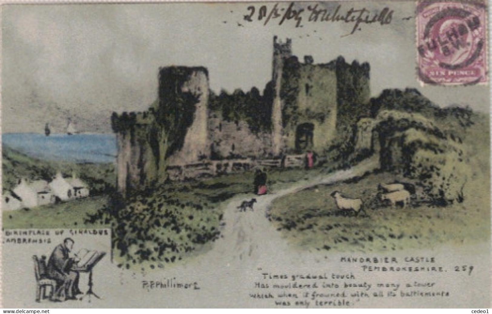 PEMBROKESHIRE  MANORBIER CASTLE  EN 1904 - Pembrokeshire