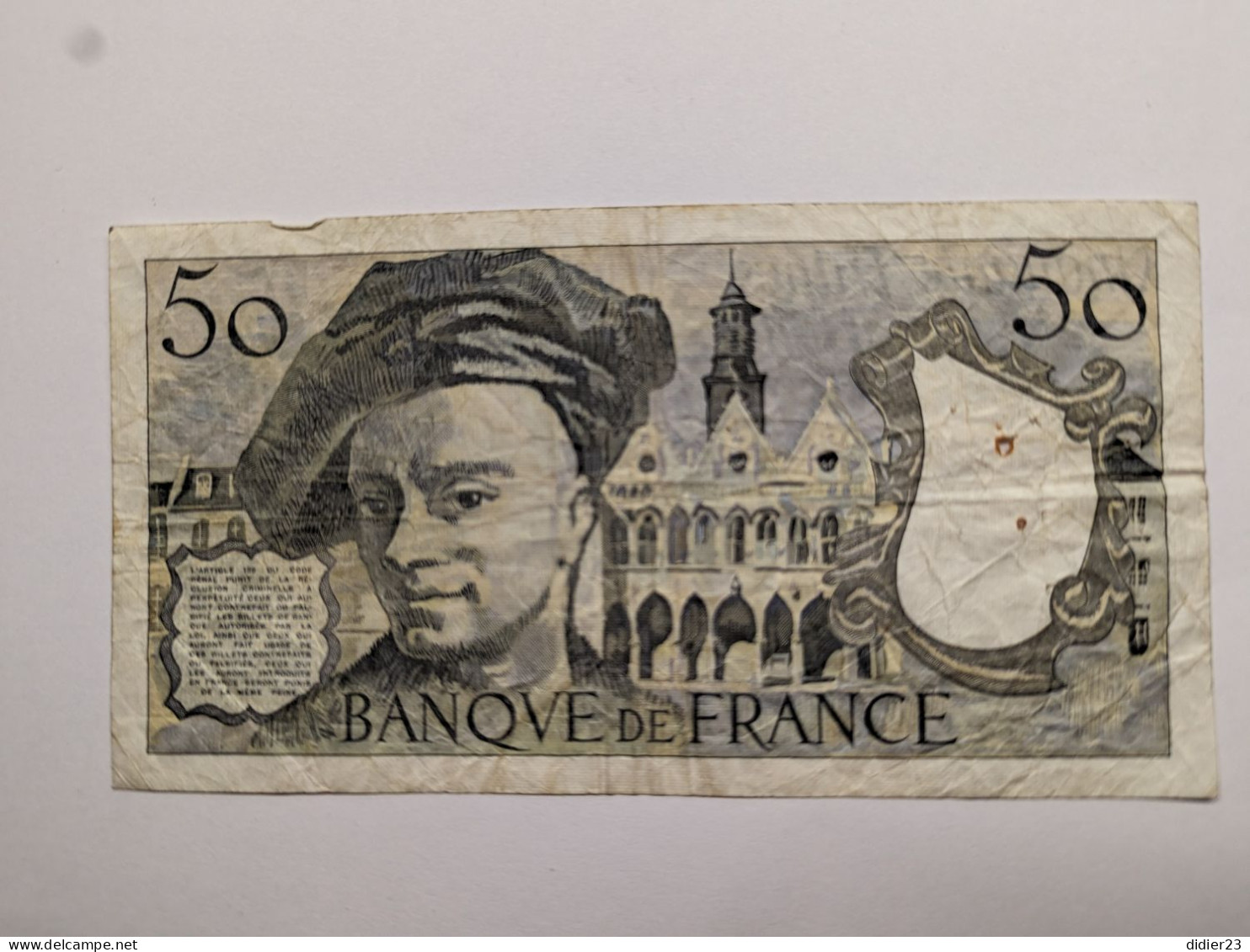 BILLET DE BANQUE FRANCE 50 FRANCS QUENTIN LA TOUR - 50 F 1976-1992 ''Quentin De La Tour''