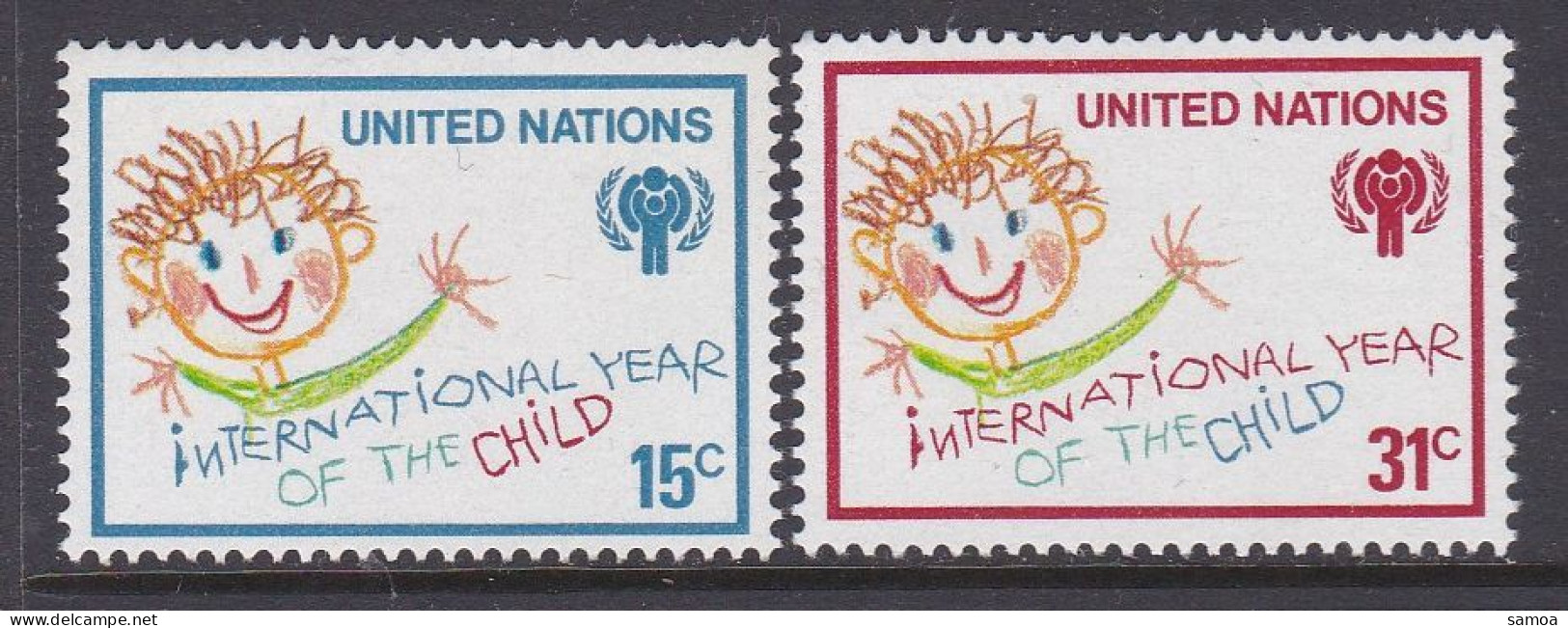 NU New York 1979 302-03 ** Dessin D’enfant Année Internationale De L’Enfant - Neufs