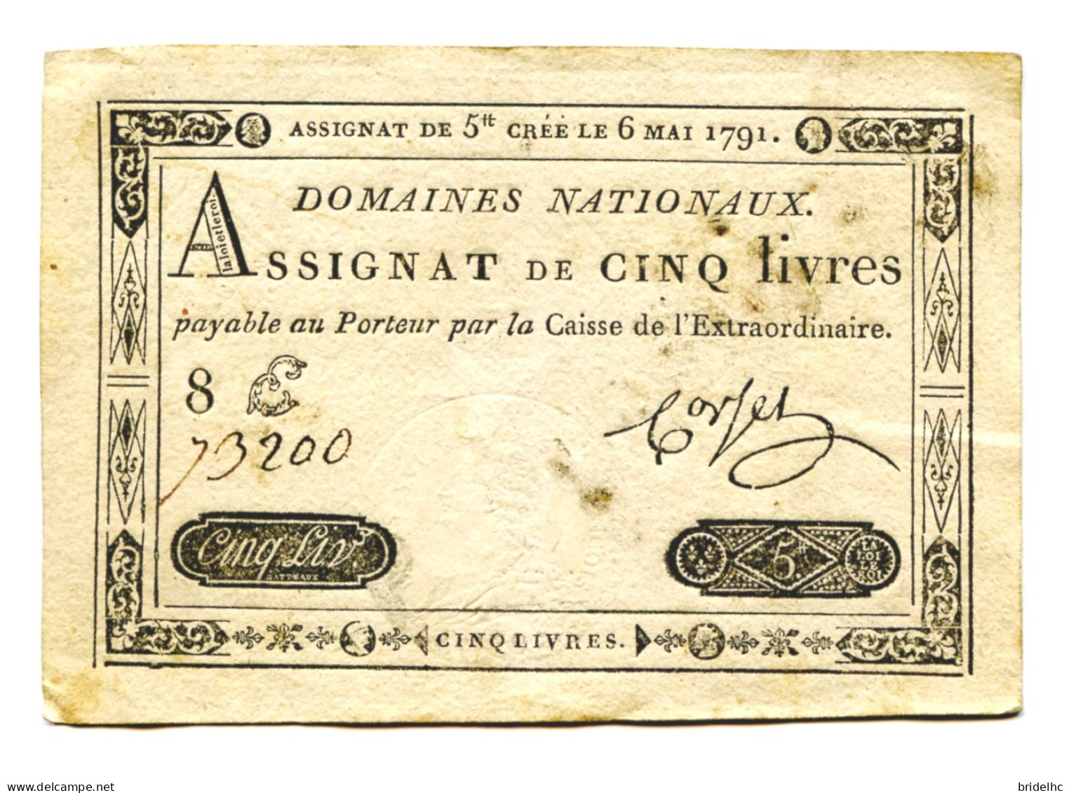 Assignat 5 Livres 1791 - Assignate