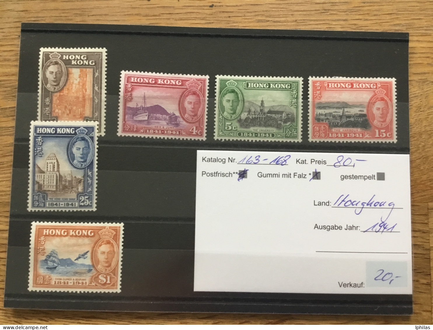 Hongkong 1941, 26. Febr. 100 Jahre Britische Kolonie MH* - Unused Stamps