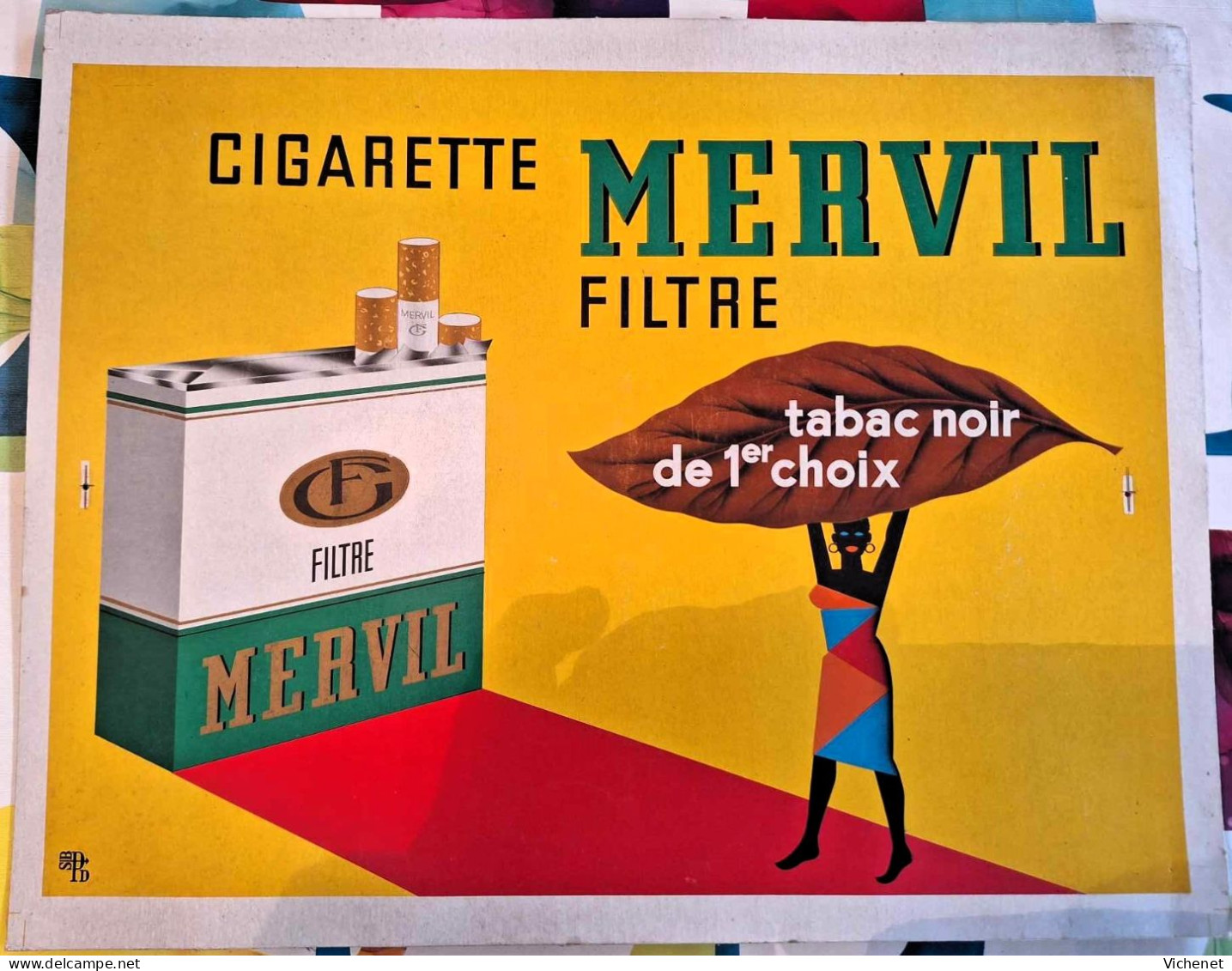 Cigarette Mervil Filtre - Bon à Tirer Pancarte Publicitaire - 42 X 32 Cm - Unique - Advertising Items