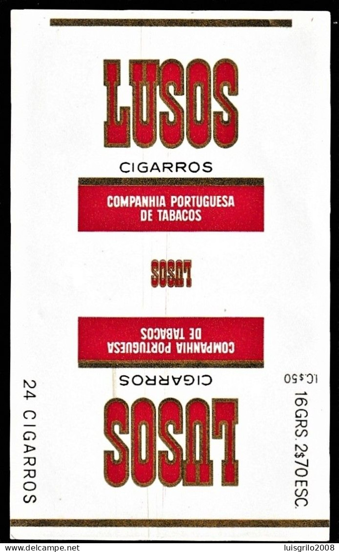 Portugal 1950/ 60, Pack Of Cigarrettes - LUSOS Cigarros -|- Companhia Portuguesa De Tabacos - Empty Tobacco Boxes