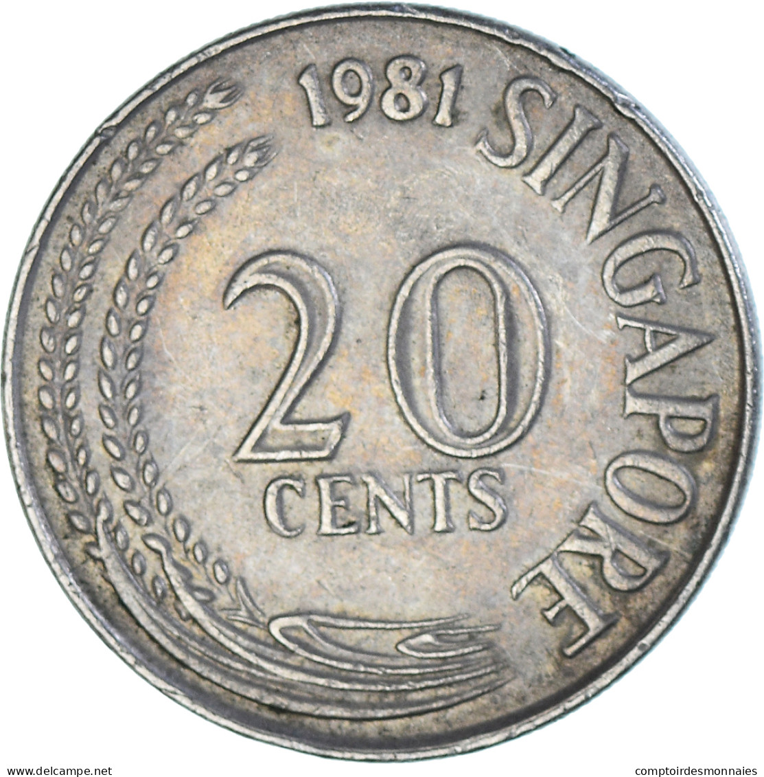 Monnaie, Singapour, 20 Cents, 1981 - Singapur