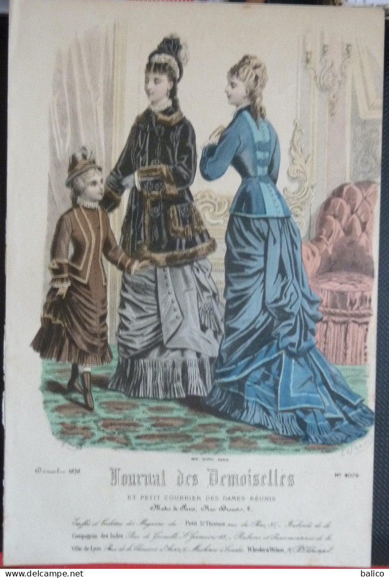 Journal Des Demoiselles 1876 - Gravure D'époque XIXème ( Déstockage Pas Cher) Réf; B 18 - Avant 1900