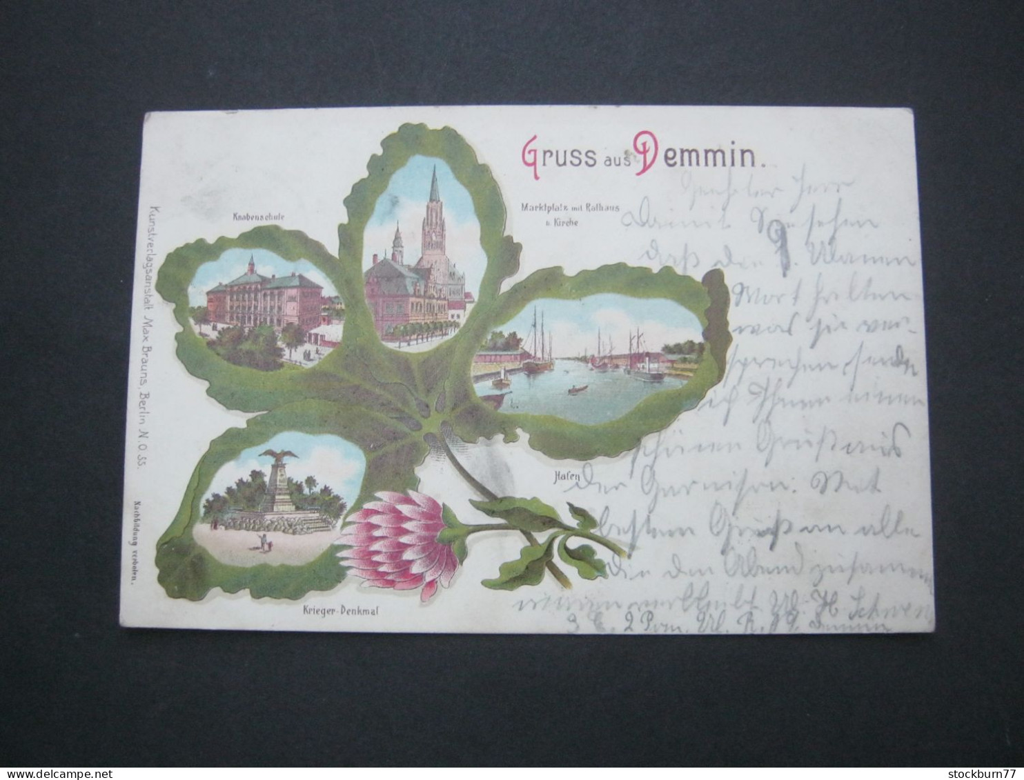 DEMMIN , Mecklenburg ,Kleeblattkarte, Seltene Ansichtskarte Um 1904 - Demmin