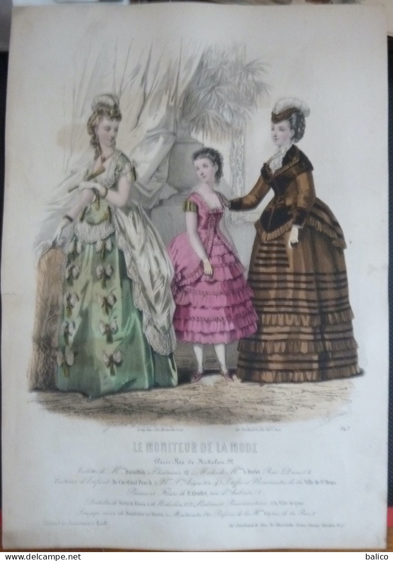 Le Moniteur De La Mode - Gravure D'époque XIXème ( Déstockage Pas Cher) Réf;  Réf; B 21 - Before 1900