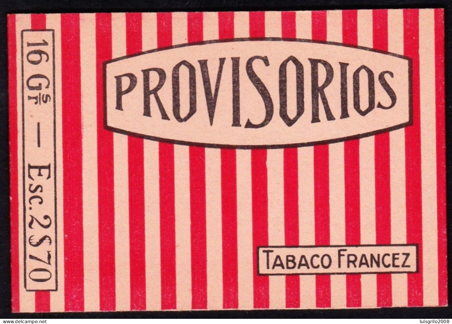 Portugal 1940/ 50, Pack Of Cigarrettes - PROVISÓRIOS Tabaco Francês -|- Companhia Portuguesa De Tabacos - Empty Tobacco Boxes