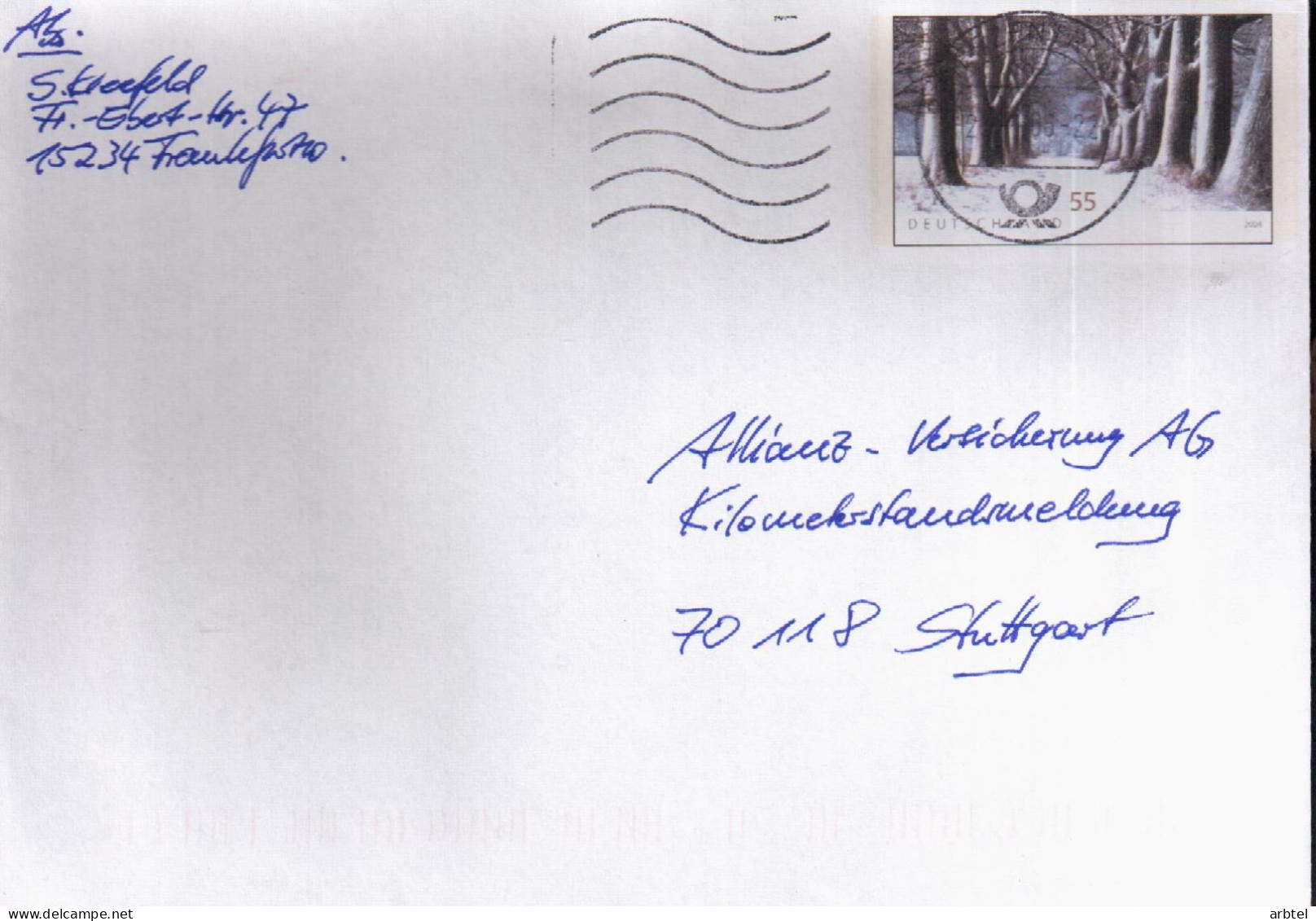 ALEMANIA ENTERO POSTAL STATIONERY COVER ARBOL TREE BOSQUE FOREST - Postales Privados - Usados