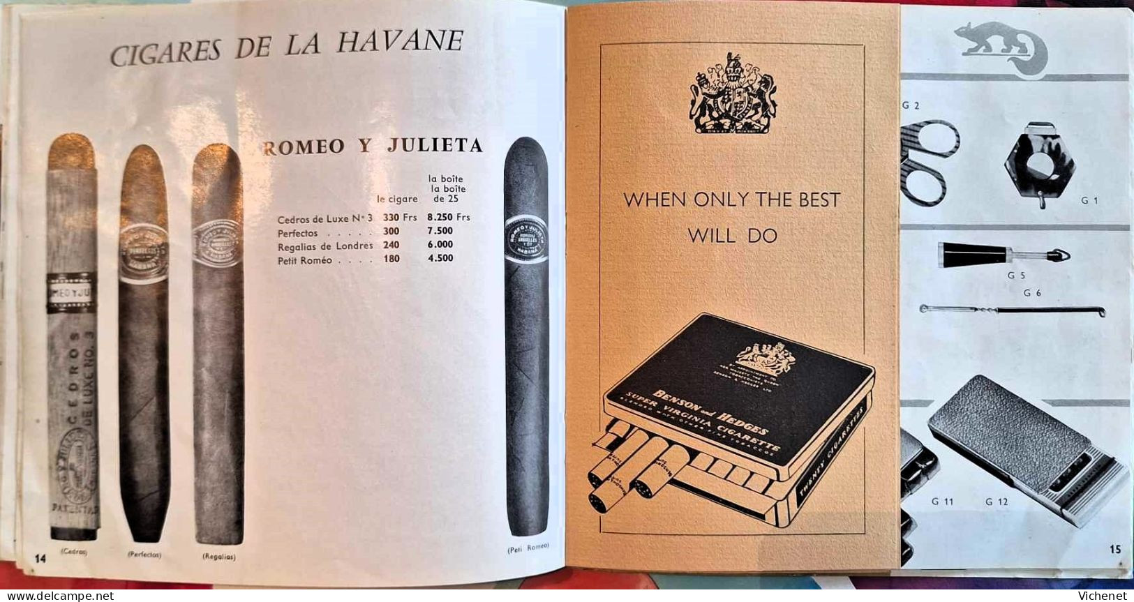 La Civette , rue Saint Honoré, Paris - Cadeaux et Tabacs de Luxe - Catalogue Publicitaire 1959 - 1960