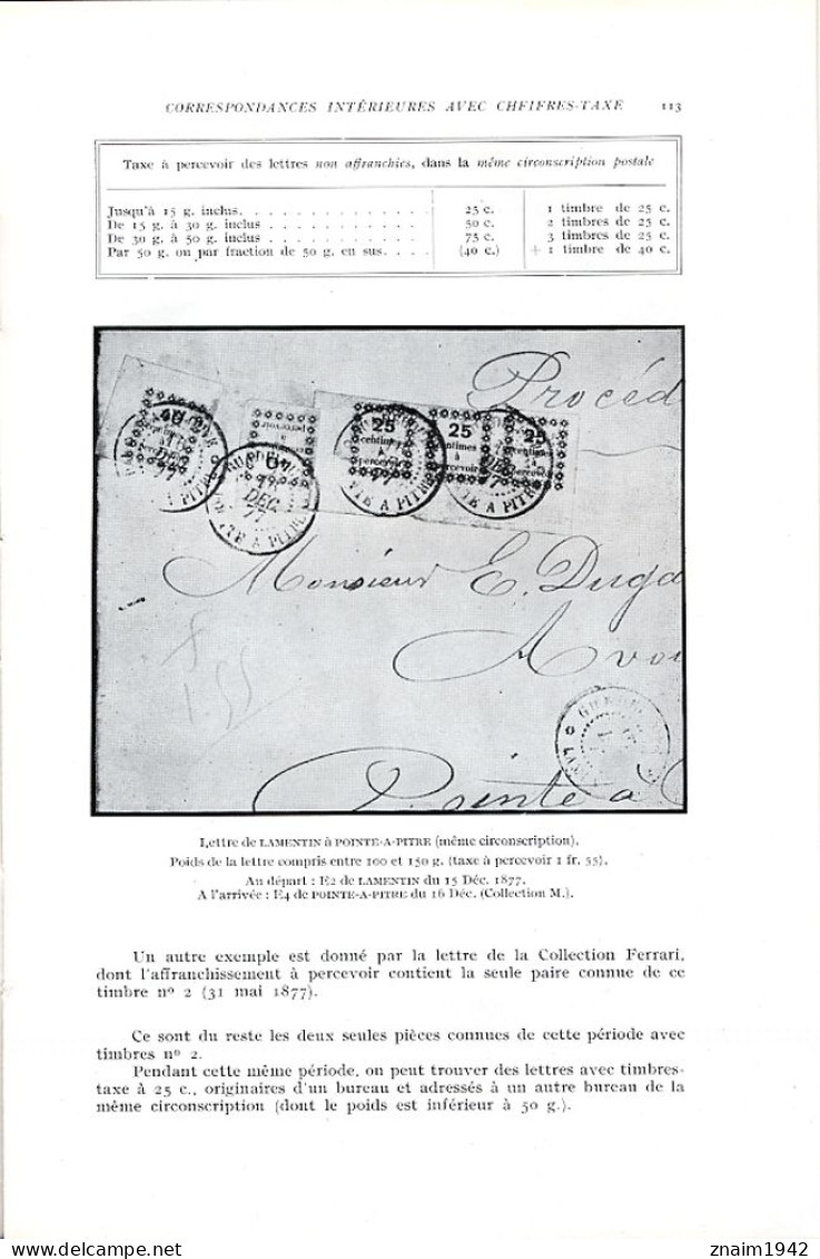 LA GUADELOUPE PAR DUBUS PANNETIER ET MARCHAND- PERIODE DES EMISSIONS GENERALES - Colonias Y Oficinas Al Extrangero