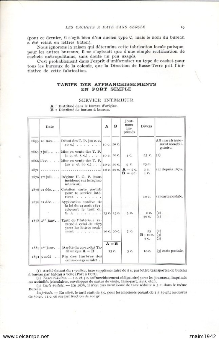 LA GUADELOUPE PAR DUBUS PANNETIER ET MARCHAND- PERIODE DES EMISSIONS GENERALES - Colonies Et Bureaux à L'Étranger