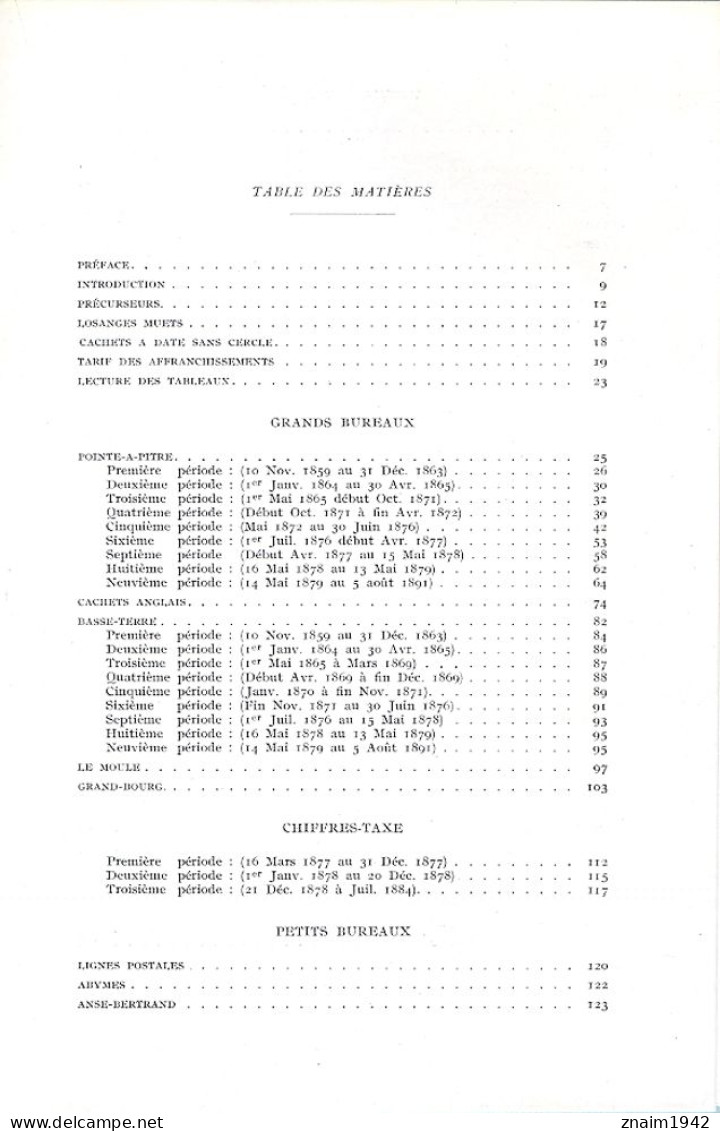 LA GUADELOUPE PAR DUBUS PANNETIER ET MARCHAND- PERIODE DES EMISSIONS GENERALES - Colonias Y Oficinas Al Extrangero