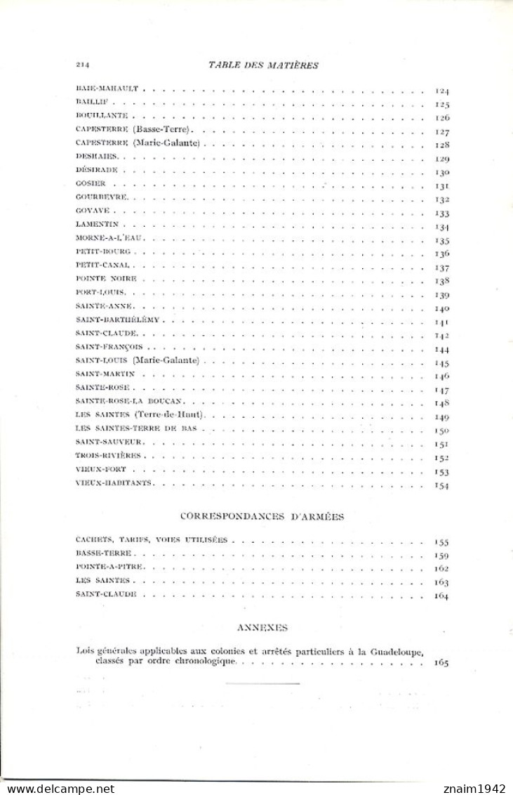 LA GUADELOUPE PAR DUBUS PANNETIER ET MARCHAND- PERIODE DES EMISSIONS GENERALES - Kolonien Und Auslandsämter