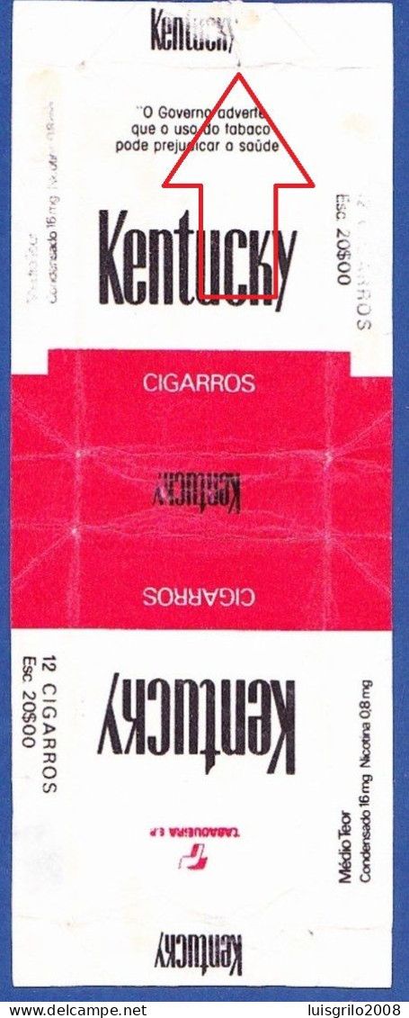 Portugal 1960/ 70, Pack Of Cigarrettes - KENTUCKY -|- Tabaqueira, Lisboa - Esc. 20$00 - Contenitori Di Tabacco (vuoti)