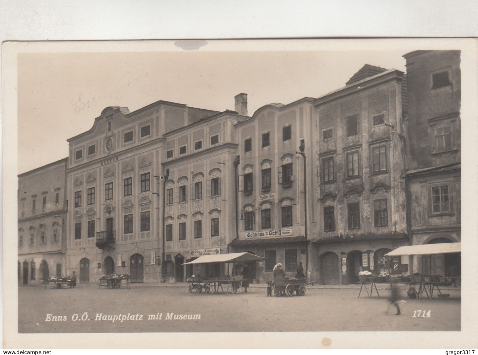 D2958) ENNS OÖ - Hauptplatz Mit Museum Und Marktständen - ALT !! Gathaus ZUM SCHIFFF 1930 - Enns