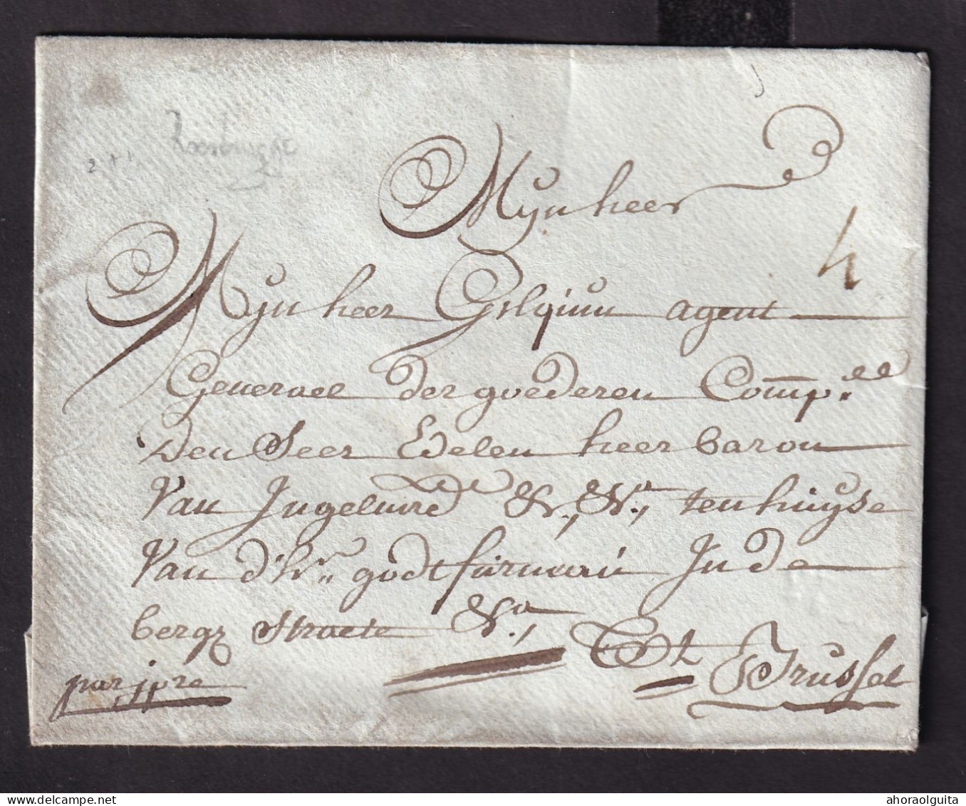 DDCC 224 - Lettre Précurseur Sous Enveloppe ROESBRUGGE 1779 Vers Gilquin à Bruxelles - Mention Par YPRE - Port 4 St. - 1714-1794 (Oostenrijkse Nederlanden)