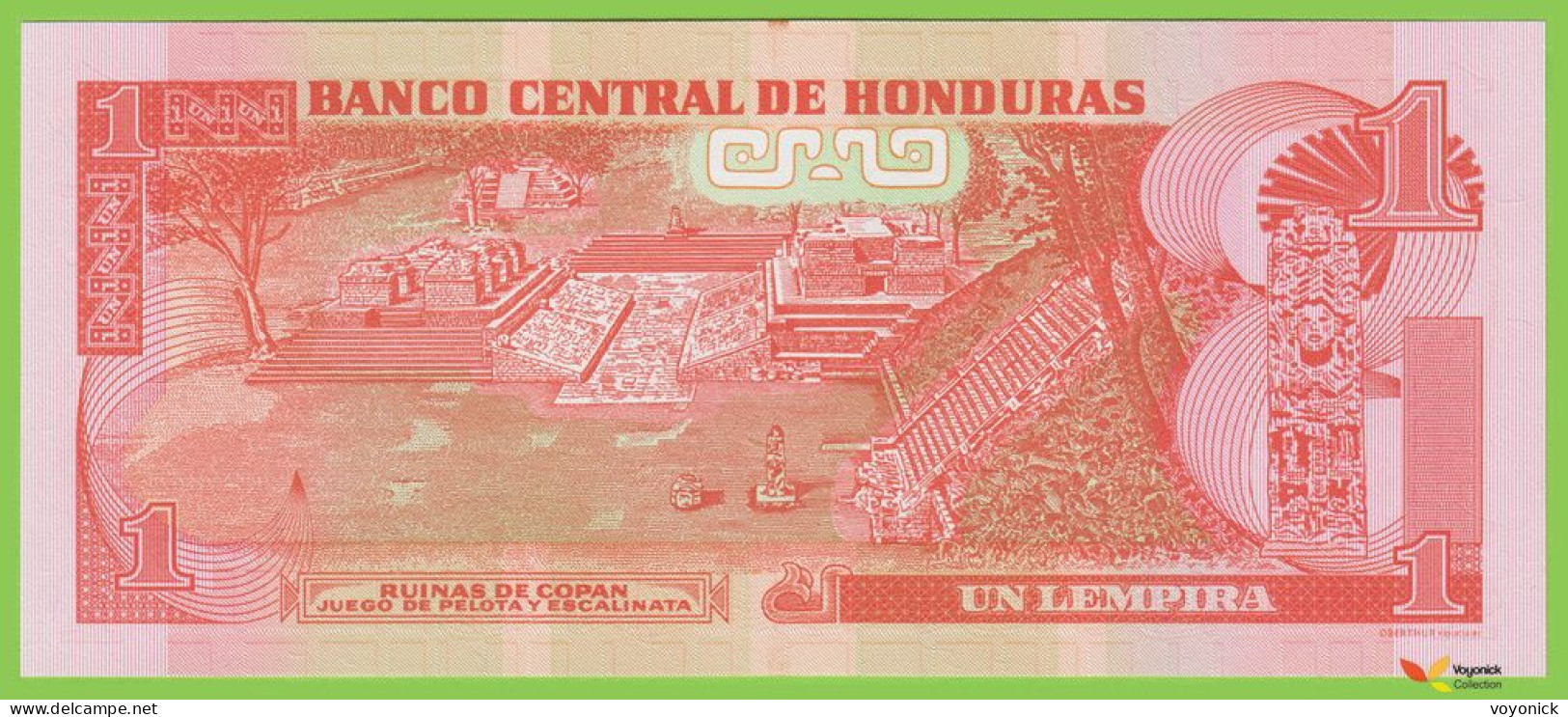 Voyo HONDURAS 1 Lempira 2014 P96/NEW  Prefix FB UNC - Honduras