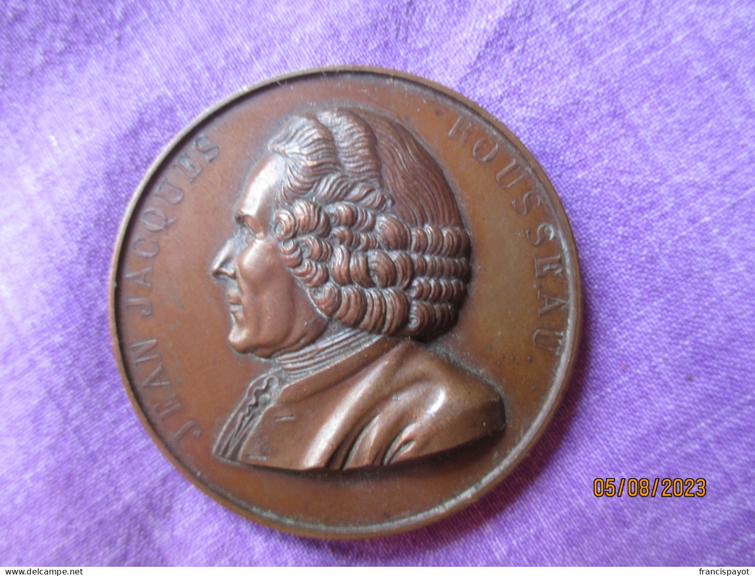 Suisse: Médaille Souvenir Du 100e Anniversaire De La Mort De J.J. Rousseau - Genève 1878 - Professionnels / De Société