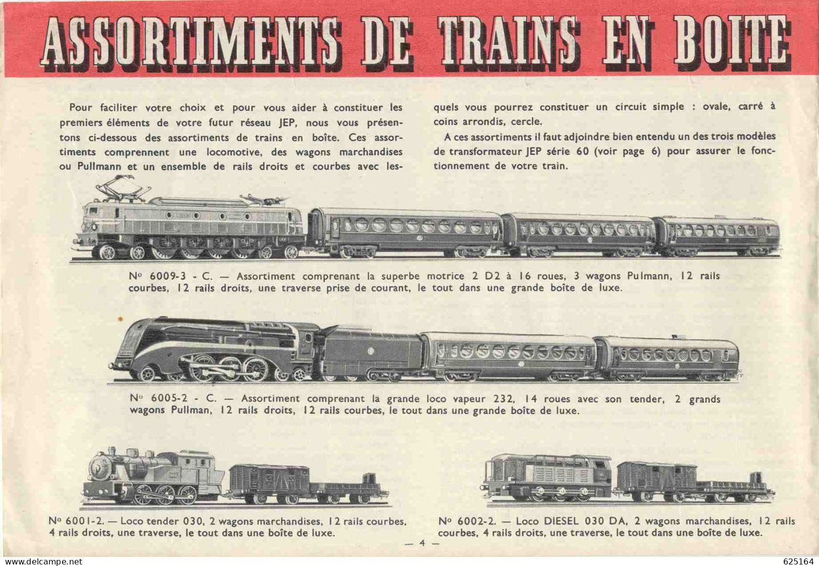 Catalogue JEP 1955 Trains Voie HO Serie 60 Des Jouets ? Bien Mieux +Tarif - French